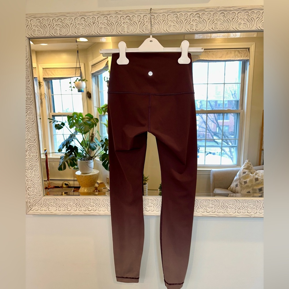 Lululemon Limited Edition Ombre Wunder Under Hi-Rise Maroon / Burgundy Pants 4 - Picture 10 of 12